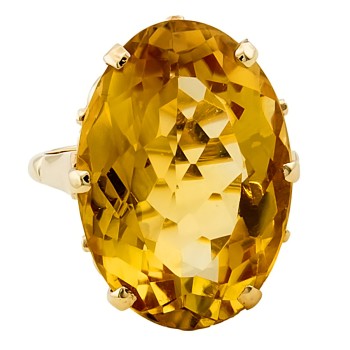 9ct Gold Vintage Citrine Ring size L